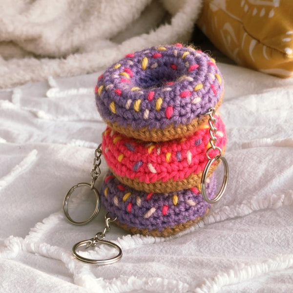 Crochet Donut Keychain