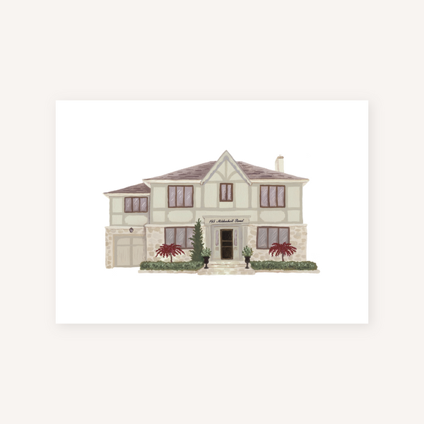 CUSTOM GOUACHE HOUSE PORTRAITS