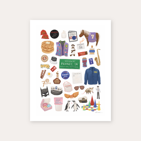 Parks and Rec Objects Art Print
