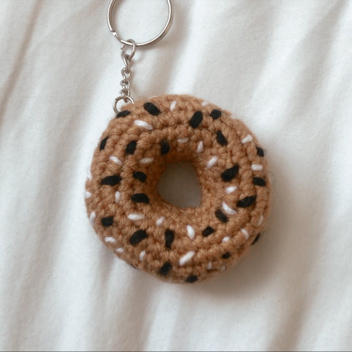 Crochet Everything Bagel Keychain