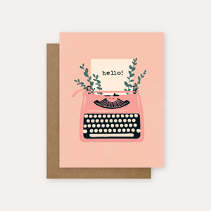 Hello Typewriter Greeting Card