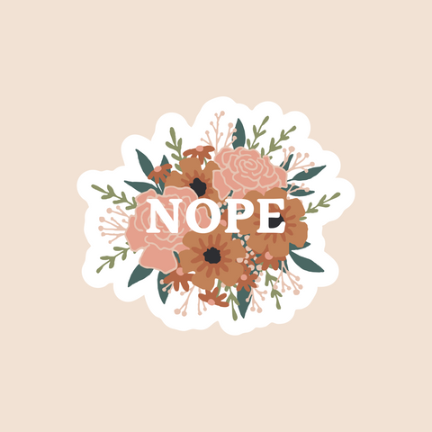 NOPE Floral Sticker