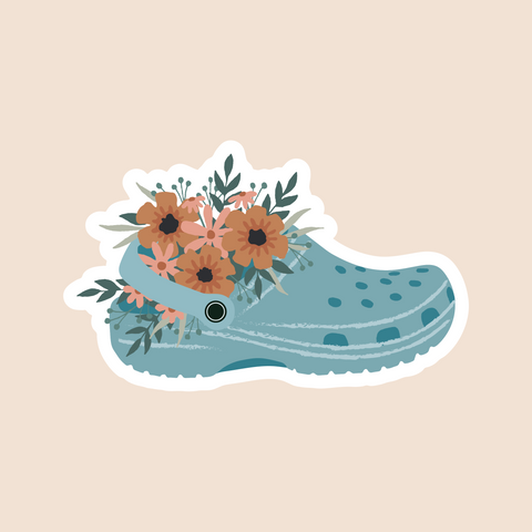 Croc Floral Sticker