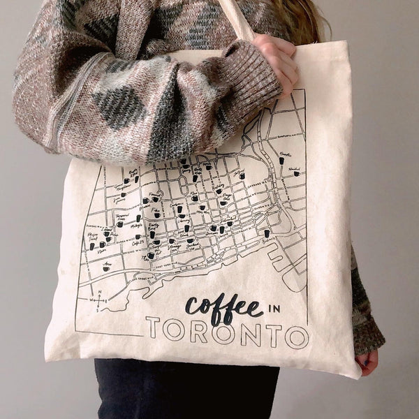Coffee Toronto Map Tote Bag V1